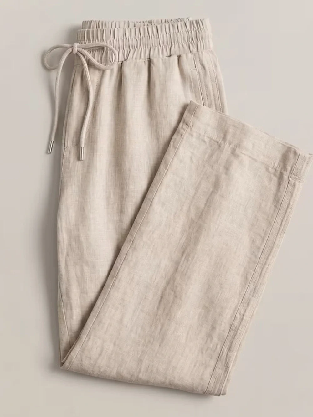 NWOT Quince European Linen Wide-Leg Drawstring Pants Flax XL